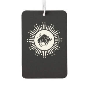 Taurus Zodiac Symbol with Celestial Starburst Car Air Freshener