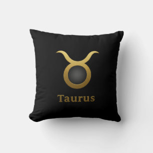 Taurus Zodiac / Taurus Symbol Throw Pillow