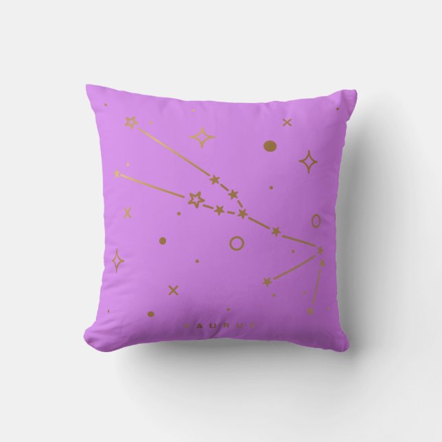 Taurus Zodiac Throw Pillow (Front)