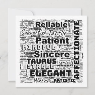 Taurus Zodiac Word Cloud Inspiration  Invitation