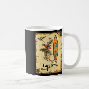 Tavaru Island Fiji Surfboard Surfer Beach Surfing Coffee Mug