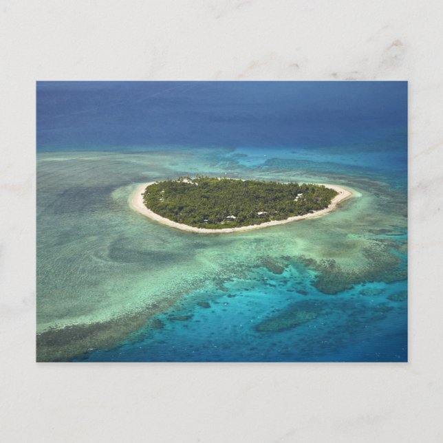 Tavarua Island and coral reef, Mamanuca Islands Postcard (Front)