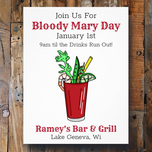 Tavern Promotional Paper for Bloody Mary Day (Creator Uploaded)