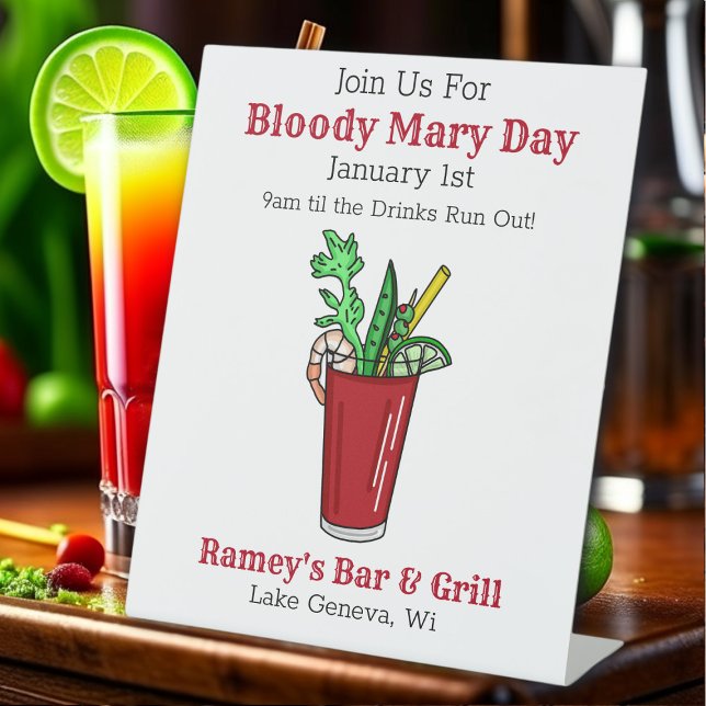 Tavern Promotional Paper for Bloody Mary Day Pedestal Sign (Creator Uploaded)