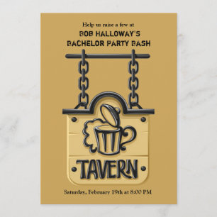 Tavern Sign Bachelor Party Invitation