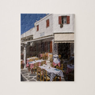 Taverna Nikos, Mykonos, Cyclades Islands, Greece Jigsaw Puzzle