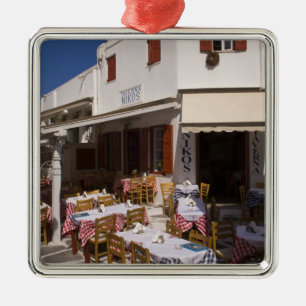 Taverna Nikos, Mykonos, Cyclades Islands, Greece Metal Tree Decoration