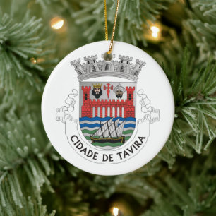 Tavira coat of arms, Portugal Ceramic Ornament