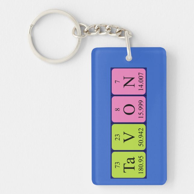 Tavon periodic table name keyring (Front)