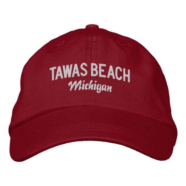 Tawas Beach Michigan Embroidered Hat (Front)