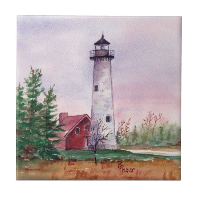 Tawas Point Lighthouthouse Tile (Front)