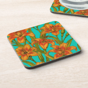 Tawny dailily flowers coaster