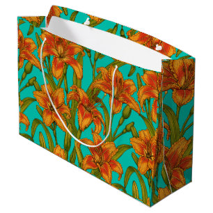 Tawny dailily flowers large gift bag