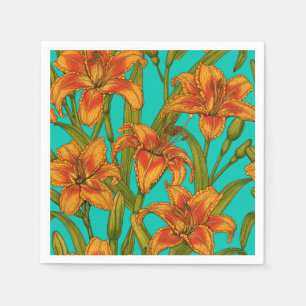 Tawny dailily flowers napkin