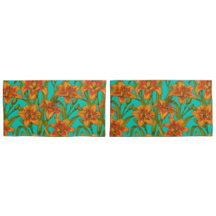 Tawny dailily flowers pillowcase