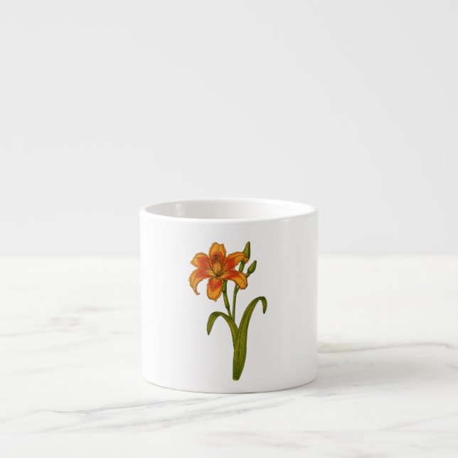 Tawny daylily espresso cup (Front)