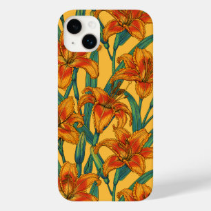 Tawny daylily flowers, blue and yellow Case-Mate iPhone 14 plus case