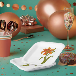 Tawny daylily paper plates