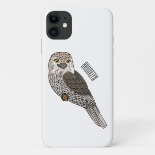 Tawny frogmouth bird cartoon illustration iPhone 11 case