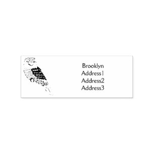 Tawny frogmouth bird cartoon illustration rubber stamp
