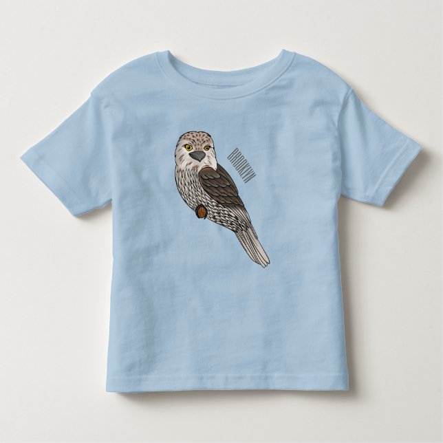 Tawny frogmouth bird cartoon illustration toddler T-Shirt (Front)