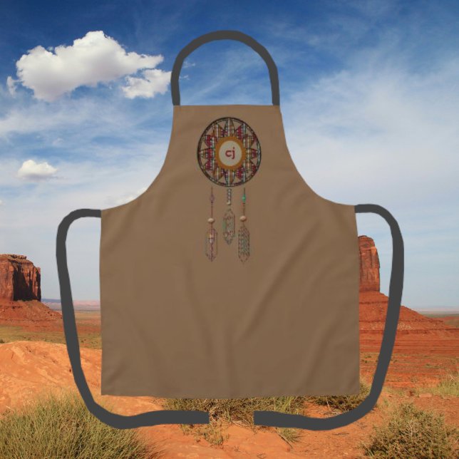 Tawny Monogrammed Apron with Dreamcatcher (Creator Uploaded)