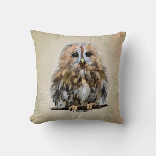 Tawny Owl Cushion (Front)