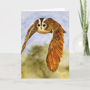 Tawny Owl in Flight Card