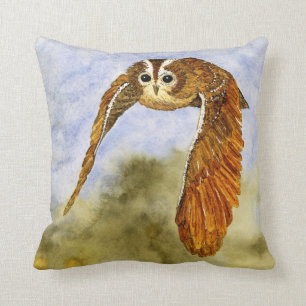 Tawny Owl In Flight Cushion