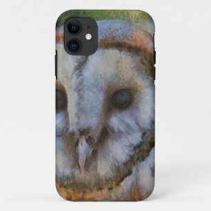 Tawny Owl In Pointillism Art iPhone 11 Case