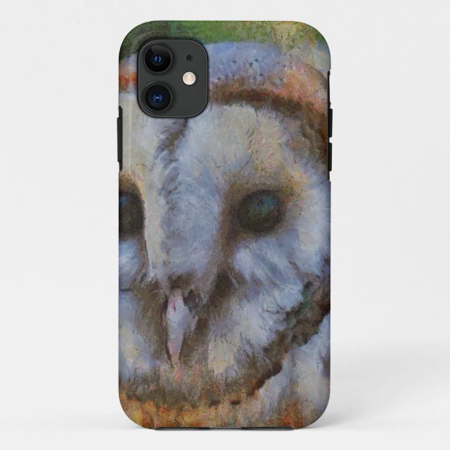 Tawny Owl In Pointillism Art Case-Mate iPhone Case (Back)