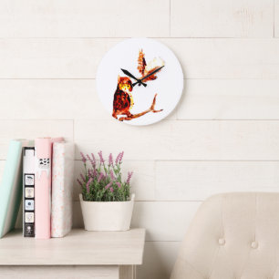 Tawny Owls Large Clock