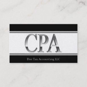 Tax Accountant Platinum Stripes 3D CPA Business Card