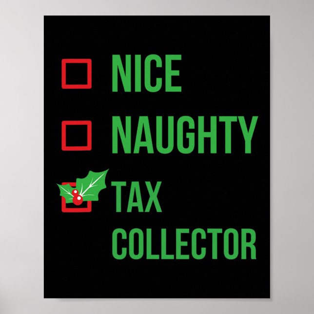 Tax Collector Funny Pajama Christmas Gift  Poster (Front)