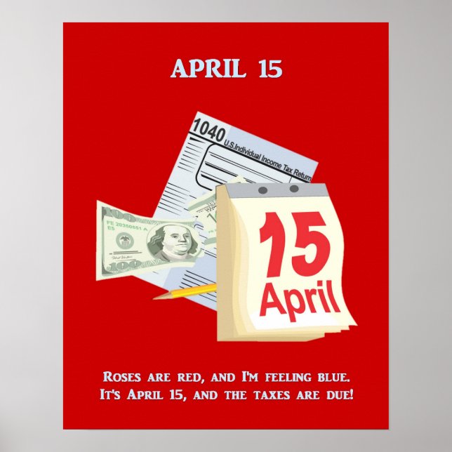 Tax Day Funny Poem Poster (Front)