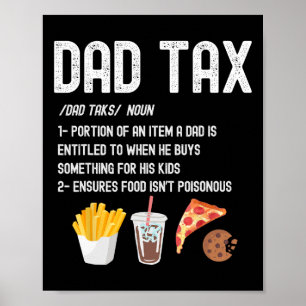 Tax Definition Funny Fathers Day Daddy Humour Dad Poster