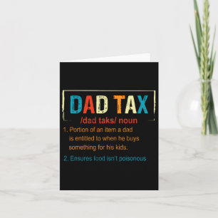 Tax Definition Funny Fathers Day Men Boys Gifts Card