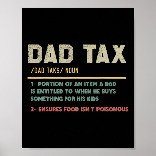 Tax Definition Funny Father's Day  Poster (Front)