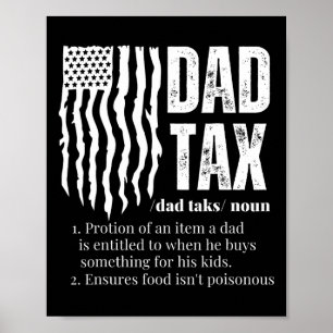 Tax Definition Men Funny Father's Day  Poster