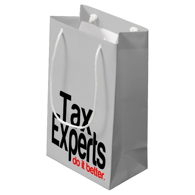 Tax Experts Do It Better Small Gift Bag (Back Angled)