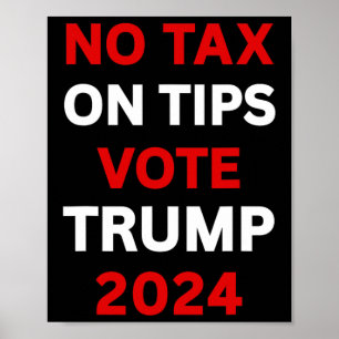 Tax On Tips Vote Trump 2024 Take America Back Pro- Poster