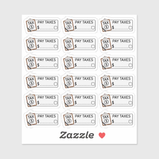 Tax Payment Labels Bill Due Date Reminder Planner  (Sheet)