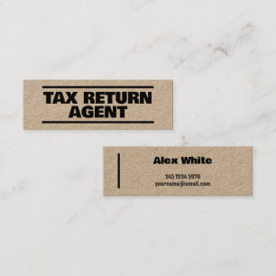 Tax Preparation Kraft Mini Business Card