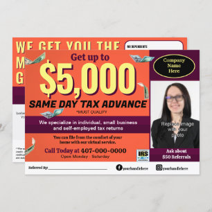 Tax Preparation Preparer Editable E-file Flyer Program