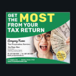 Tax Preparation (Preparer) Refund Flyer<br><div class="desc">These professional attention grabbing customisable tax preparation refund flyer templates are great for the small tax preparation/accountant business.</div>