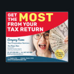 Tax Preparation (Preparer) Refund Flyer<br><div class="desc">These professional attention grabbing customisable tax preparation refund flyer templates are great for the small tax preparation/accountant business.</div>