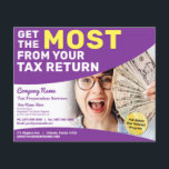 Tax Preparation (Preparer) Refund Flyer<br><div class="desc">These professional attention grabbing customisable tax preparation refund flyer templates are great for the small tax preparation/accountant business.</div>