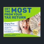 Tax Preparation (Preparer) Refund Flyer<br><div class="desc">These professional attention grabbing customisable tax preparation refund flyer templates are great for the small tax preparation/accountant business.</div>