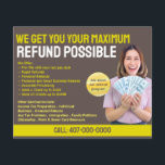 Tax Preparation (Preparer) Refund Flyer<br><div class="desc">These professional attention grabbing customisable tax preparation refund flyer templates are great for the small tax preparation/accountant business.</div>