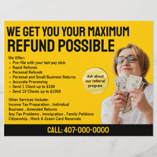 Tax Preparation (Preparer) Refund Flyer
